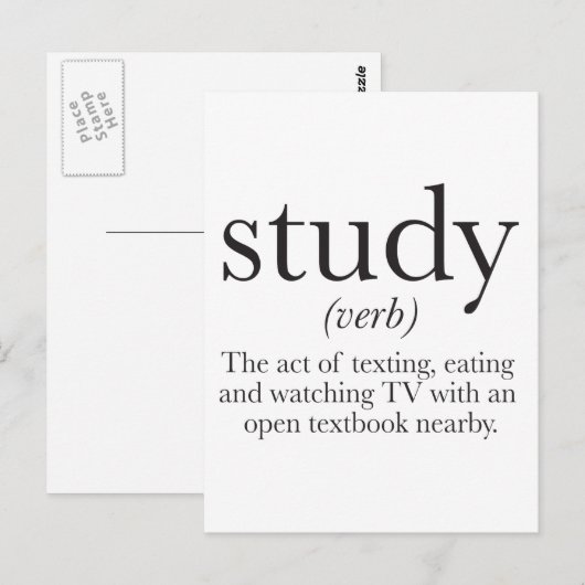 De waarheid over het bestuderen briefkaart (Voorkant / Achterkant)