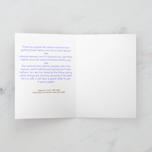 De Waarheid van Sojourner Kaart (Binnen)