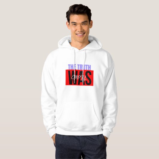 "De waarheid was leeg" minimalistische stijl Hoodie (Voorkant volledig)