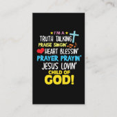 De waarheid werpt het kind van God dat zich moet b Visitekaartje (Voorkant)