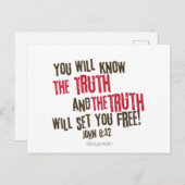 De waarheid zal je bevrijden! briefkaart (Voorkant / Achterkant)