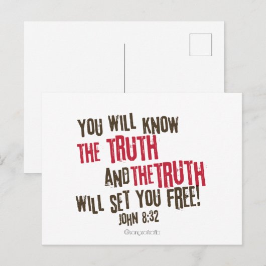 De waarheid zal je bevrijden! briefkaart (Voorkant / Achterkant)
