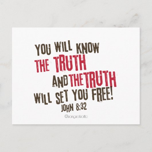 De waarheid zal je bevrijden! briefkaart (Voorkant)
