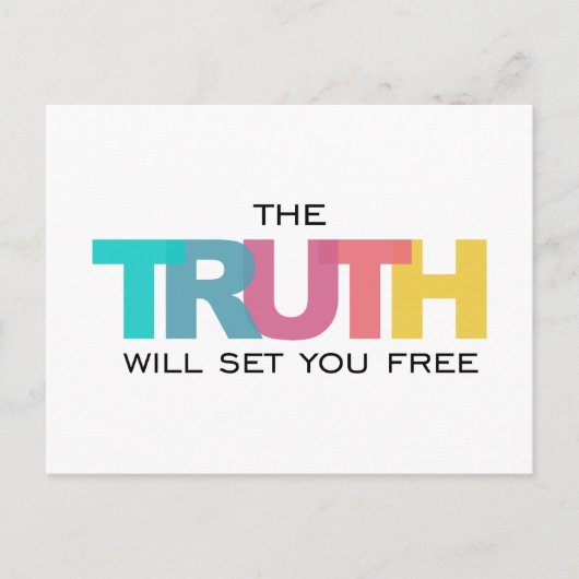 De waarheid zal je bevrijden briefkaart (Voorkant)