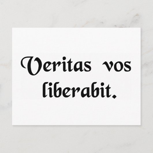 De waarheid zal je bevrijden. briefkaart (Voorkant)