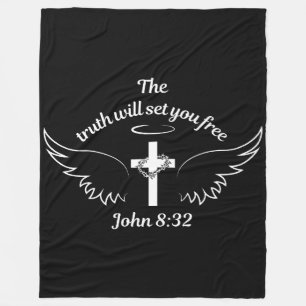 De waarheid zal je bevrijden John 8:32 Fleece Deken