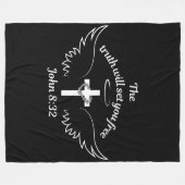 De waarheid zal je bevrijden John 8:32 Fleece Deken (Voorkant (Horizontaal))