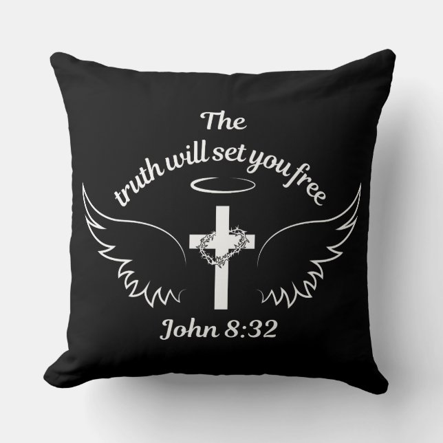 De waarheid zal je bevrijden John 8:32 Kussen (Voorkant)