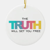 De waarheid zal je bevrijden keramisch ornament (Voorkant)