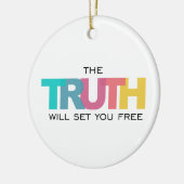 De waarheid zal je bevrijden keramisch ornament (Links)