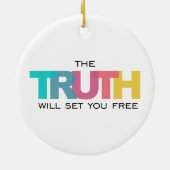 De waarheid zal je bevrijden keramisch ornament (Achterkant)
