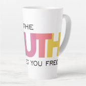 De waarheid zal je bevrijden latte mok (Rechterhoek)