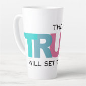 De waarheid zal je bevrijden latte mok (Linkerhoek)