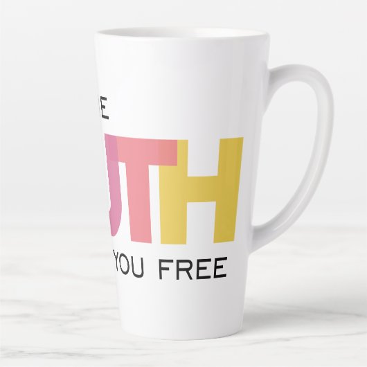 De waarheid zal je bevrijden latte mok (Rechts)