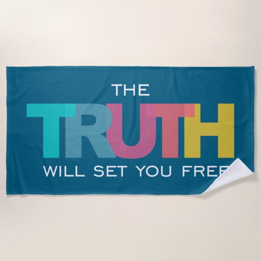 De waarheid zal je bevrijden strandlaken (Voorkant)