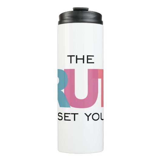 De waarheid zal je bevrijden thermosbeker (Voorkant)