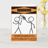 De waarschuwende Nukkige Speler van het Euphonium Kaart (Gele Bloem)