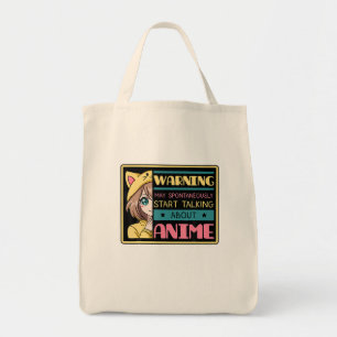 De waarschuwing kan spontaan beginnen sprekend ove tote bag