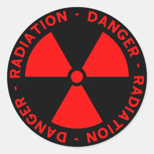 De Waarschuwing van de straling Ronde Sticker