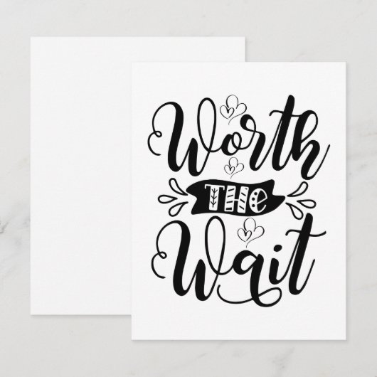 De Wacht Bodysuit waard, het wachten waard Bedankkaart (Voorkant / Achterkant)