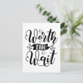 De Wacht Bodysuit waard, het wachten waard Briefkaart (Staand voorkant)