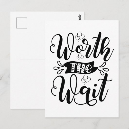 De Wacht Bodysuit waard, het wachten waard Briefkaart (Voorkant / Achterkant)