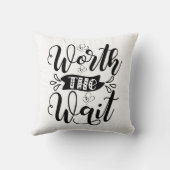 De Wacht Bodysuit waard, het wachten waard Kussen (Achterkant)