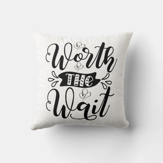 De Wacht Bodysuit waard, het wachten waard Kussen (Achterkant)