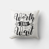 De Wacht Bodysuit waard, het wachten waard Kussen (Voorkant)
