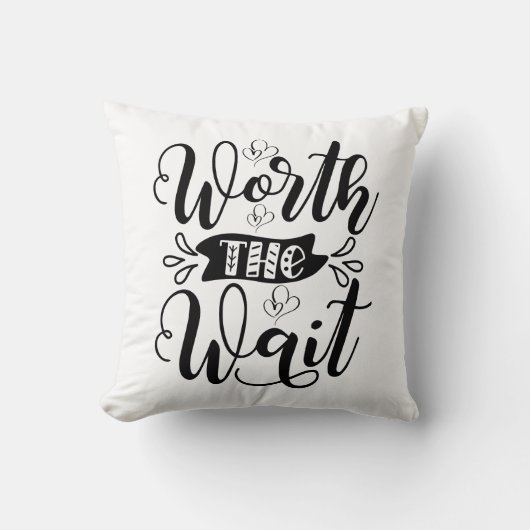 De Wacht Bodysuit waard, het wachten waard Kussen (Voorkant)