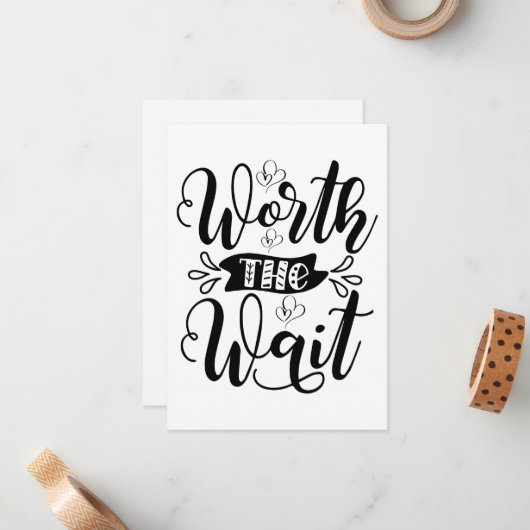 De Wacht Bodysuit waard, het wachten waard Notitiekaartje (Voorkant / Achterkant in situ)