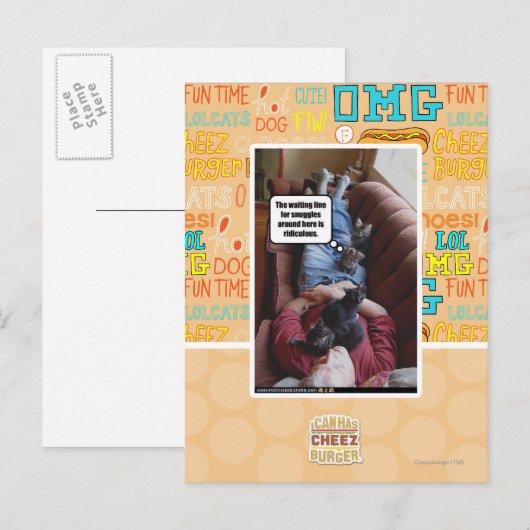 De wachtende lijn voor nestelt zich briefkaart (Voorkant / Achterkant)