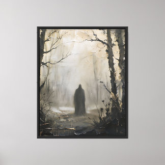 De wachter in de mist - Moody Oil Paintin Canvas Afdruk