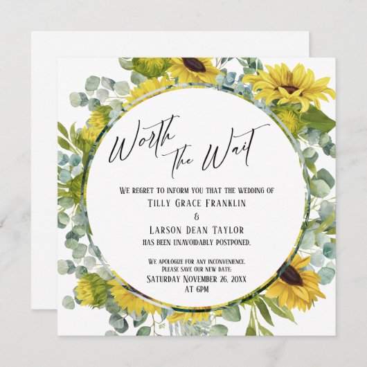 De wachttijd Floral is uitgesteld. Kaart (Voorkant / Achterkant)