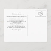 De wachttijd is uitgesteld. Uiteindelijk getrouwd Aankondigingskaart (Achterkant)