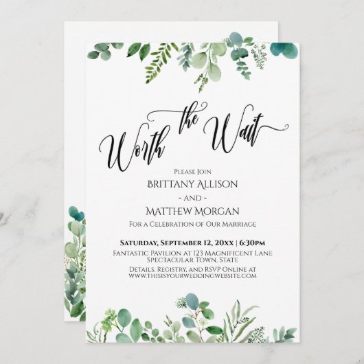 De wachttijd voor de Greenery Reception van Eucaly Kaart (Voorkant / Achterkant)