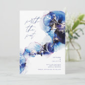 De wachttijd Waterverf is een indigo inkt. Save The Date (Staand voorkant)