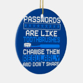 De wachtwoorden zijn als tandenborstels veranderen keramisch ornament (Rechts)