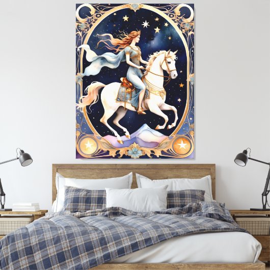 De wagen tarot schilderij geïnspireerd canvas afdruk (Insitu (Slaapkamer))