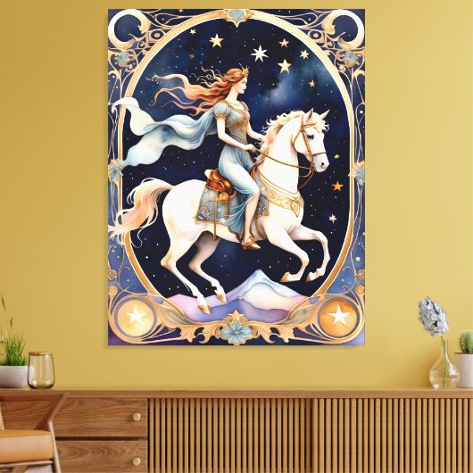 De wagen tarot schilderij geïnspireerd canvas afdruk (Insitu (Woonkamer))