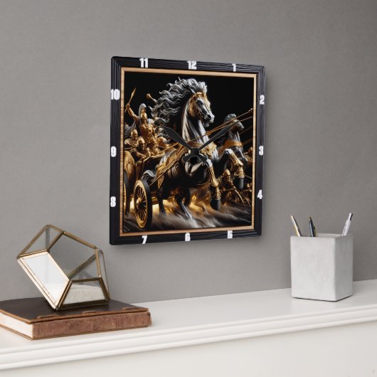 De wagen van de leegte: Iron Heart Vierkante Klok (Kantoor)