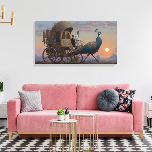 De wagen voorbij het bord canvas afdruk (Insitu (Woonkamer))