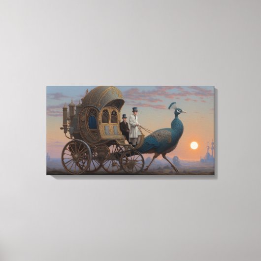 De wagen voorbij het bord canvas afdruk (Voorkant)