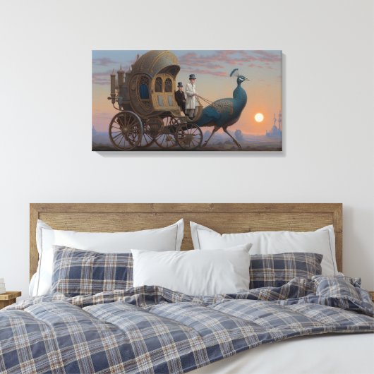 De wagen voorbij het bord canvas afdruk (Insitu (Slaapkamer))