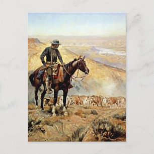 “De wagenbaas” door Charles M Russell Briefkaart