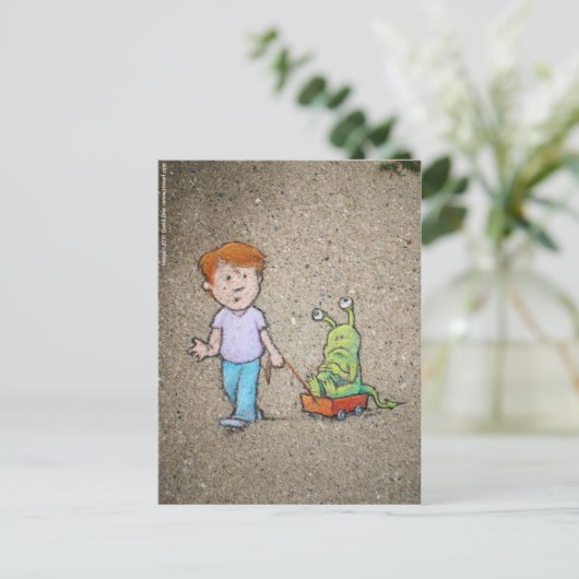 de wagenrit van sluggo briefkaart (Staand voorkant)