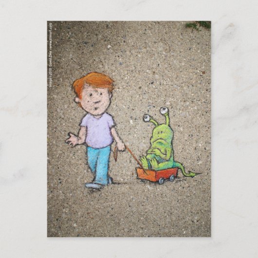 de wagenrit van sluggo briefkaart (Voorkant)