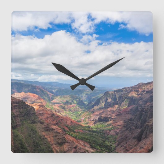 De Waimea Canyon Vierkante Klok (Voorkant)