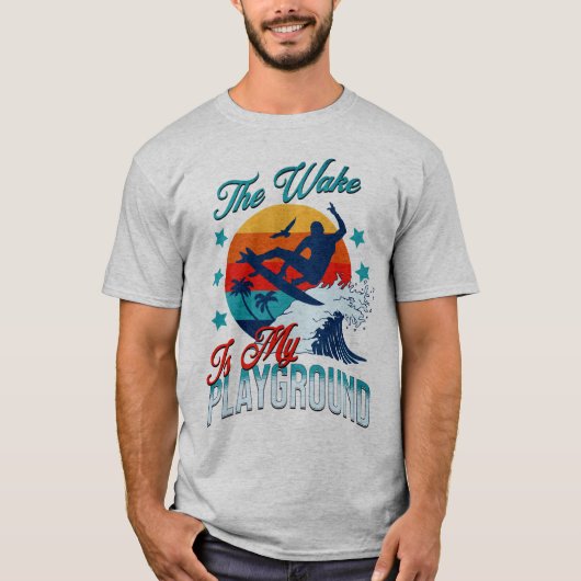 De Wake is mijn speeltuin WakeSurfing T-shirt (Voorkant)