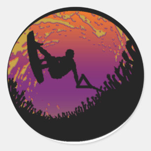 DE WAKEBOARD SCARECROW RONDE STICKER